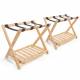 Woodluv Durable Bamboo Wood  Folding Luggage Rack/Suitcase Stand