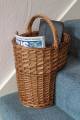 Woodluv Large Woven Stair Basket Organiser With Inset Handle, Natural