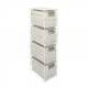 Woodluv Excellent 4 Drawer Natural Resin Storage Tower - White