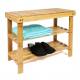 Woodluv  Excellent Quality 2 Tier Durable Bamboo Wood Shoe Organizer