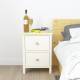 Woodluv Exquisite 2 Drawer MDF Bedside Table - Buttermilk & Wood