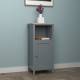 Space Saving Floor Standing Bedside Cabinet Storage Unit, MDF - Grey