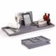 Woodluv Foldable Extendable Bamboo Bathtub Caddy, Dark Grey