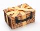 Woodluv Gift Hamper Wicker Basket With Golden Ribbon, Natural