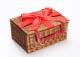 Woodluv Gift Hamper Wicker Basket With Red  Ribbon, Natural