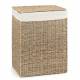 Woodluv Handwoven Seagrass Laundry Storage Basket With Liner, Medium