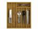 Woodluv Large Bamboo Cutlery Drawer Organizer, Durable Utensil Tray