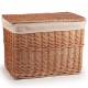 Woodluv Large Handwoven Natural Wicker Lined Storage Trunk With Lid