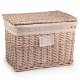 Woodluv Large Handwoven Natural Wicker Lined Storage Trunk With Lid