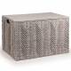 Woodluv Large Paper-rope Storage Box With Lid, Grey, 55 x 39 x 35 cm