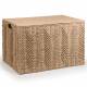 Woodluv Large Paper-rope Storage Box With Lid, Khaki, 55 x 39 x 35 cm