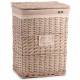 Woodluv Large Rectangular Laundry Willow Basket with Lining, Natural