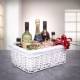 Woodluv Large White Wicker Storage Basket With White Removable Lining
