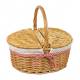 Woodluv Lined Oval Natural Willow Picnic Hamper Basket With Handle