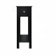 Woodluv MDF Bedside Free-Standing Storage Unit with Drawer, Black