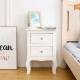 Woodluv MDF Bedside Table unit With Two drawers - White