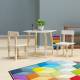 Woodluv MDF Childrens Wooden Table Desk and Chair Set, White