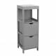 Woodluv MDF Freestanding Bedroom Storage Unit With 2 Drawers - Grey