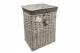 Woodluv Medium Rectangular Wicker Laundry Basket With Lining - Grey