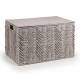 Woodluv Medium Paper-rope Storage Box With Lid, Grey, 49 x 32 x 30 cm