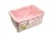 Woodluv Medium White Willow Basket With Pink Dot Lining & Ribbon