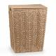 Woodluv Medium Sized Paper-rope Laundry Basket With Lid, Khaki