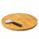 Woodluv Natural Bamboo Pizza Cutting Board With 6 Grooves - 15.7