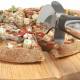 Woodluv Natural Bamboo Pizza Cutting Board With 6 Grooves