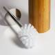 Woodluv Natural Bamboo Wood Cylindrical Toilet Brush Holder