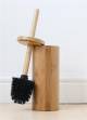 Woodluv Natural Bamboo Wood Toilet Brush & Holder - Round