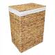 Woodluv Water Hyacinth Laundry Storage Basket With Lining - Large