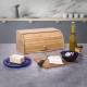 Woodluv Natural Wooden Bamboo Countertop Roll-Top Bread Bin