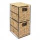 Woodluv Two Drawer Natural Seagrass Storage Cabinet With Metal Frame