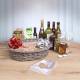 Woodluv Wicker Basket with Create Your Own Gift Hamper Kit, Oval, Grey