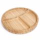 Woodluv Revolving Lazy susan Bamboo Tray With Removable Dividers