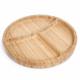 Woodluv Revolving Lazy Suzan Bamboo Tray With 3 Sections