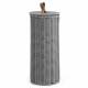 Woodluv Round Polypropleyne Loo Roll Storage Basket With Lid - Grey