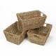 Woodluv Seagrass Shelf Storage Baskets With Insert Handles
