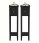 Woodluv Set of 2 Bedside Free-Standing Storage Unit with Drawer, Black
