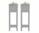 Woodluv Set of 2  Bedside Free-Standing Storage Unit with Drawer, Grey