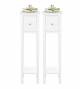 Woodluv Set of 2 Bedside Free-Standing Storage Unit with Drawer, White