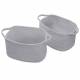 Woodluv Set of 2 Cotton rope Storage Collapsible Baskets, Grey
