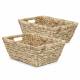 Woodluv 2 x Handmade Water Hyacinth Shelf Storage Hamper Basket
