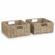 Woodluv Set of 2 Handwoven Water Hyacinth Storage Baskets - Natural