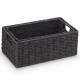 Woodluv Set of 2 Large & Medium Paper-rope Basket , Black