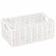 Woodluv Set of 2 Large & Medium Paper-rope Nestable Baskets, White