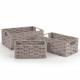 Woodluv Set of 3 Paper rope Storage Gift Hamper Baskets, Grey