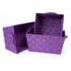 EHC Set of 3 Woven Strap Storage Basket With Carry Handle - Purple