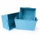 EHC Set of 3 Woven Strap Storage Basket With Carry Handles - Teal