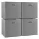 Woodluv Set of 4 Linen Storage Foldable Collapsible Baskets, Grey